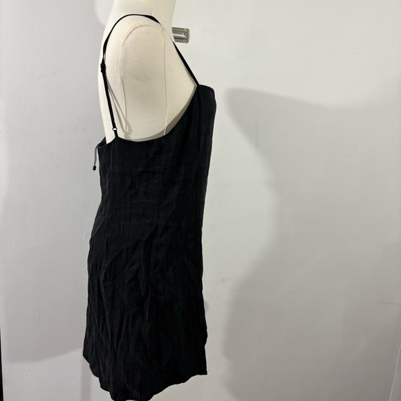 Zara Black Tank Mini Dress Square Neck Sz S Side Slit Classic City Whimsigoth - Picture 4 of 10